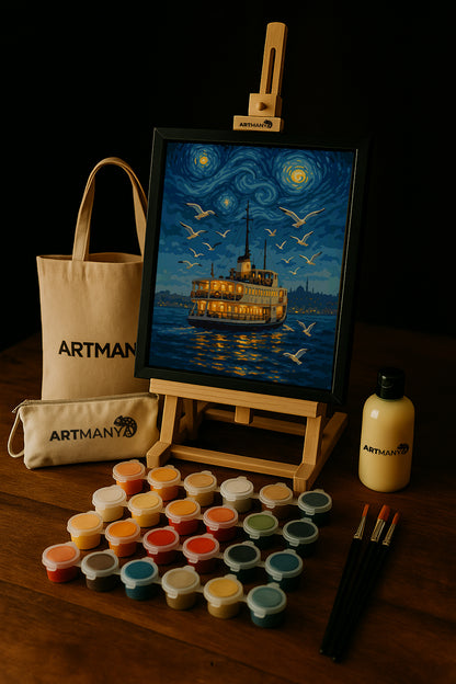 Yıldızlı Geceler Serisi Hediye Boyama Seti