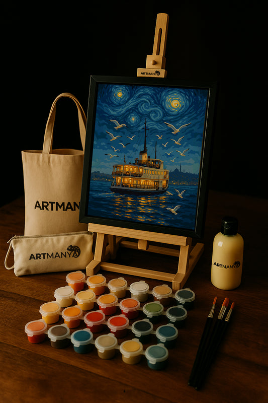 Yıldızlı Geceler Serisi Hediye Boyama Seti