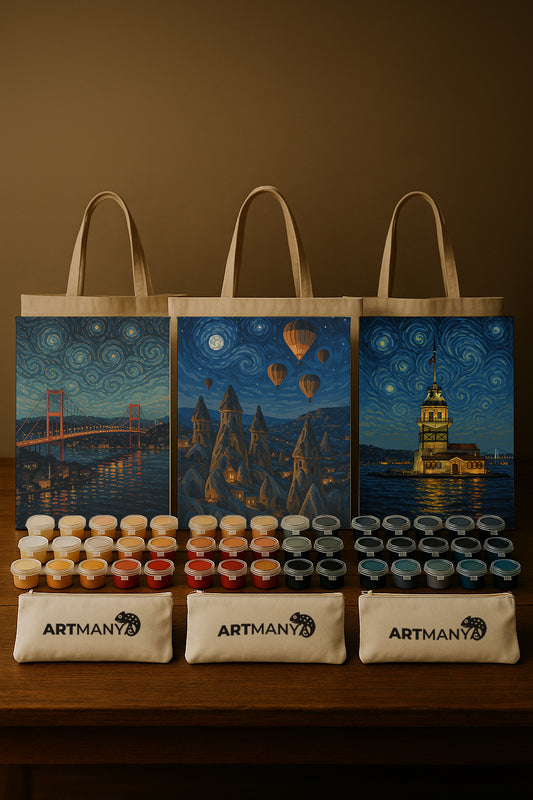 Yıldızlı Geceler Serisi 3'lü Boyama Seti